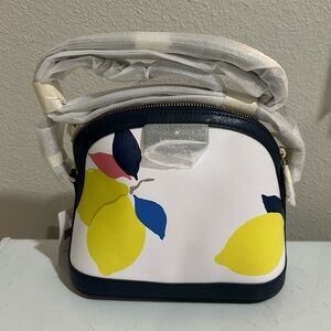 Kate Spade White and Yellow Crossbody Bag with Geometric Design